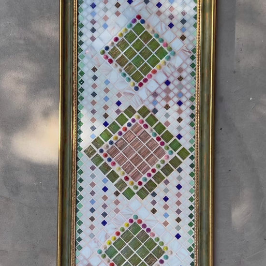 Geometric Mosaic Art: Symmetric Serenity, 3D Elements, Handmade Framed Wall Decor, Unique Decorative Gift for a Modern Home, symmetrical design, geometric patterns, unique piece of art, high-quality art, artistic gift, meditation, timeless beauty