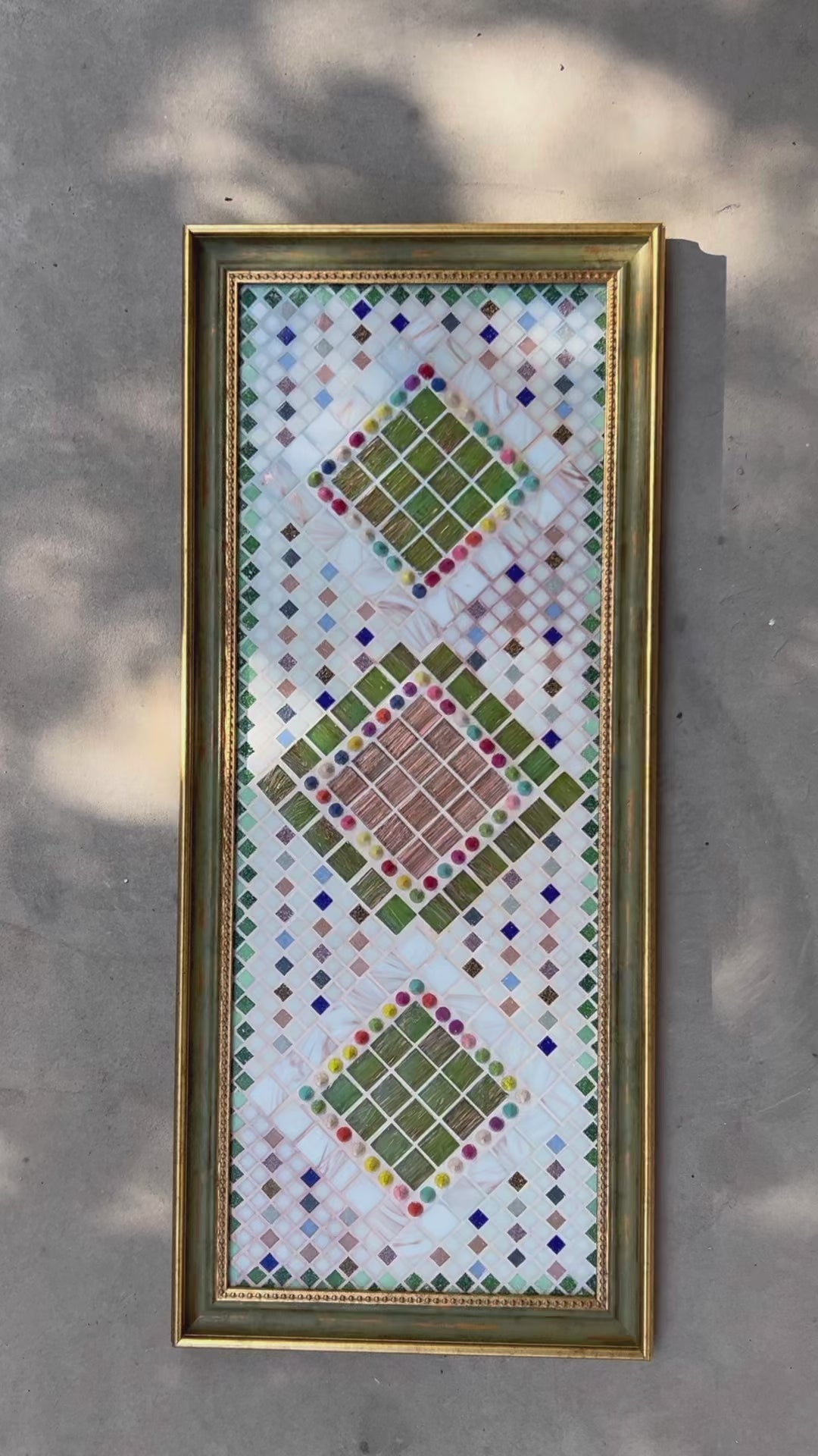 Geometric Mosaic Art: Symmetric Serenity, 3D Elements, Handmade Framed Wall Decor, Unique Decorative Gift for a Modern Home, symmetrical design, geometric patterns, unique piece of art, high-quality art, artistic gift, meditation, timeless beauty